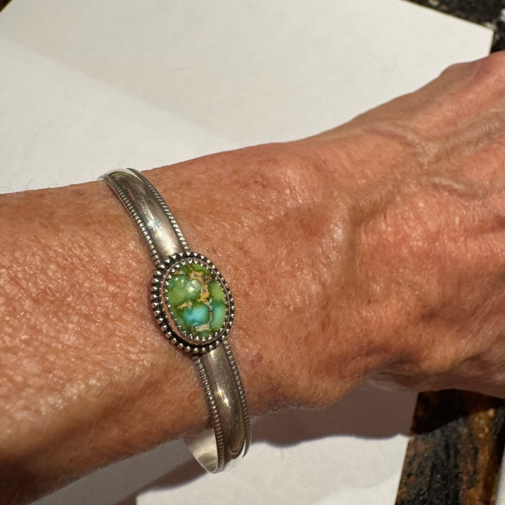 Silver Sonoran Gold Turquoise Cuff/bracelet